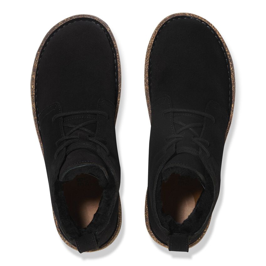 Uppsala Mid Shearling Suede Leather Regular/Wide Black