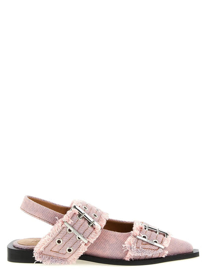 Ganni Multicolor Organic Cotton Ballet Flats
