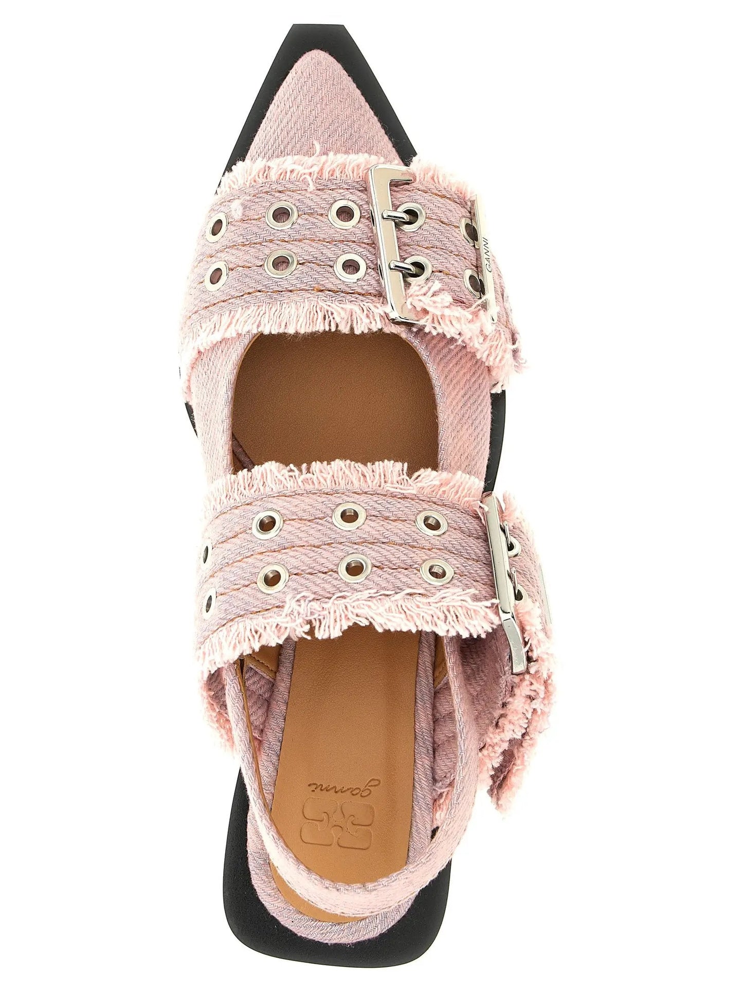Ganni Multicolor Organic Cotton Ballet Flats