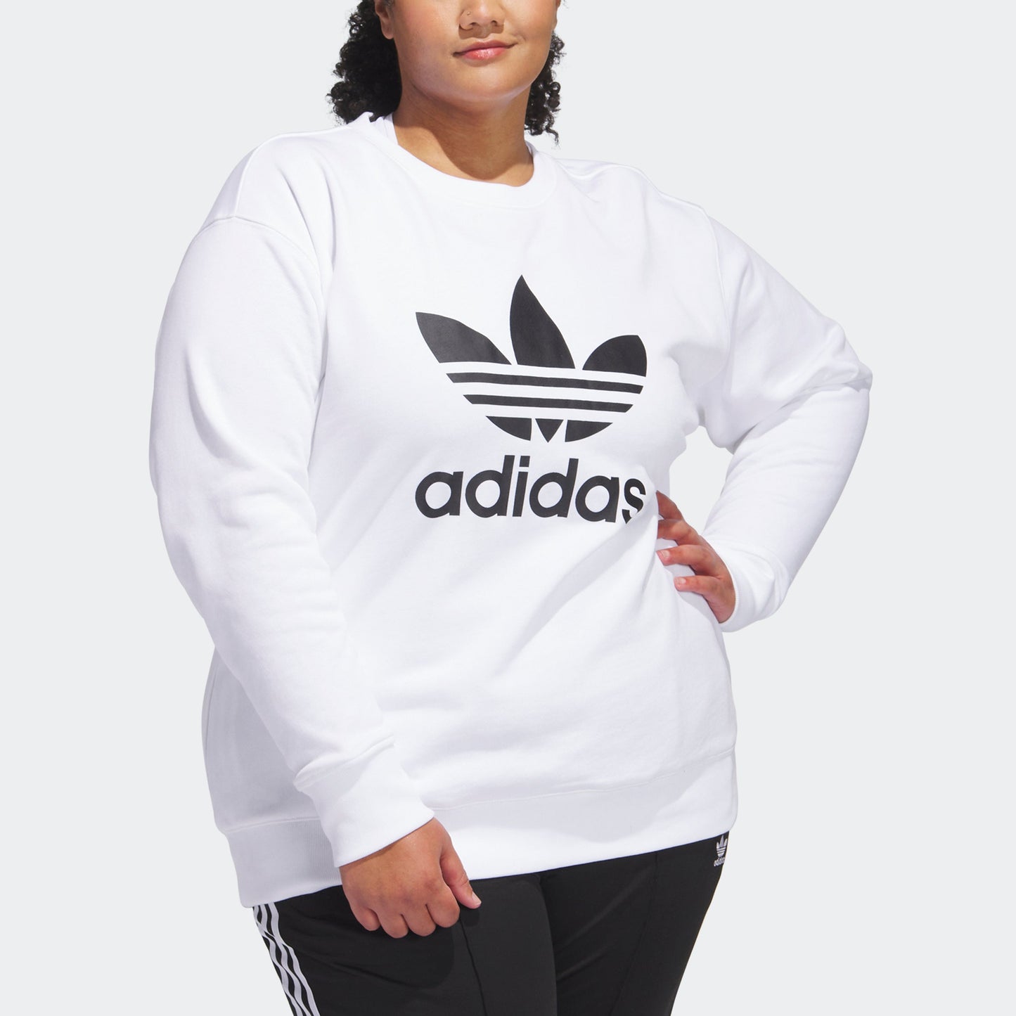 Women's adidas Adicolor Trefoil Crew Sweatshirt (Plus Size)