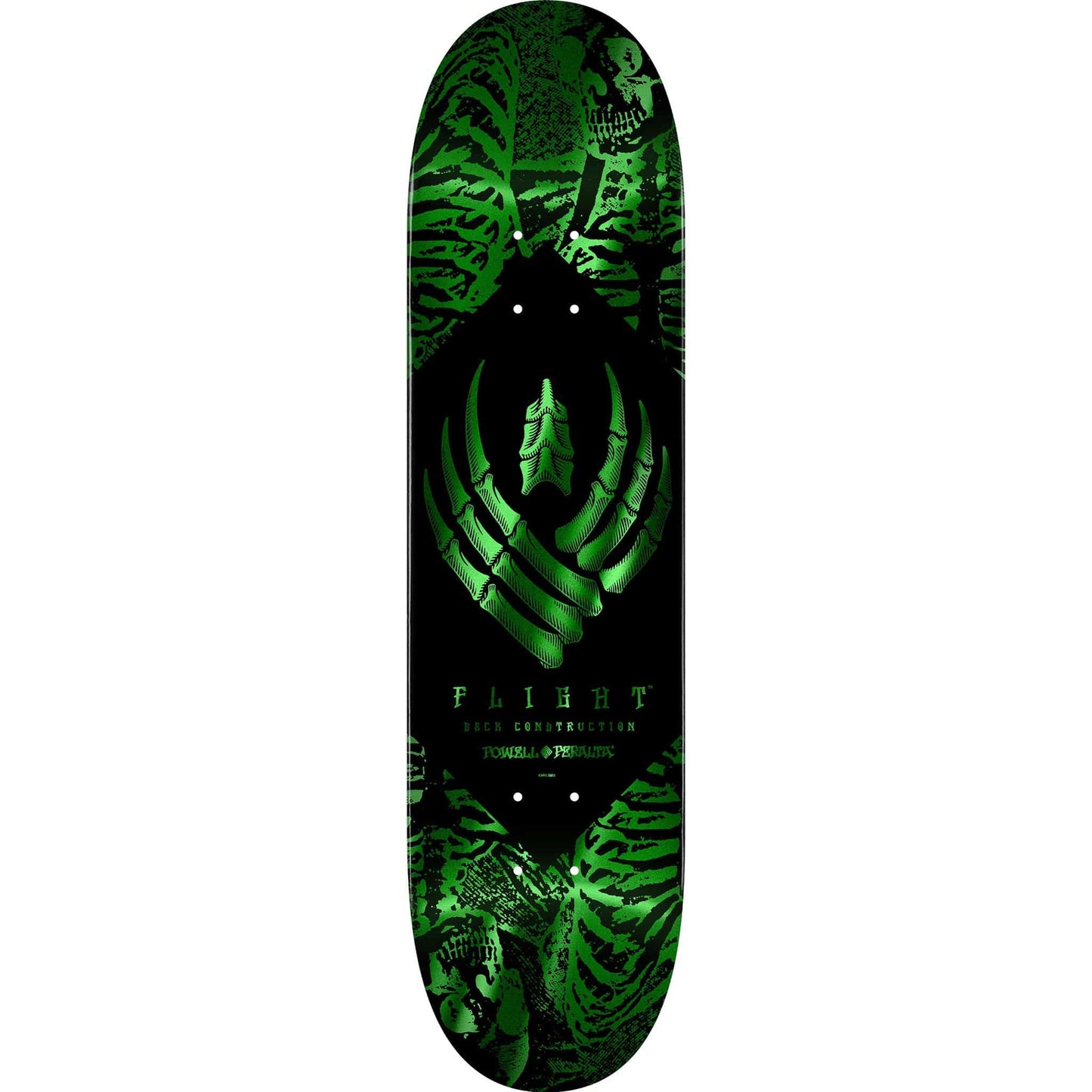 Powell Peralta Skeleton Green Foil Flight Skateboard Deck 8.5"